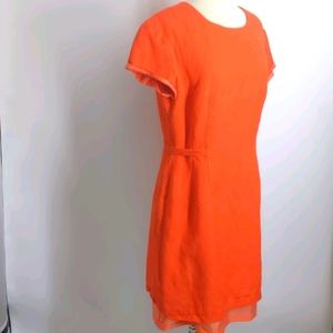 Geary Roark orange linen short-sleeve dress-sz M
